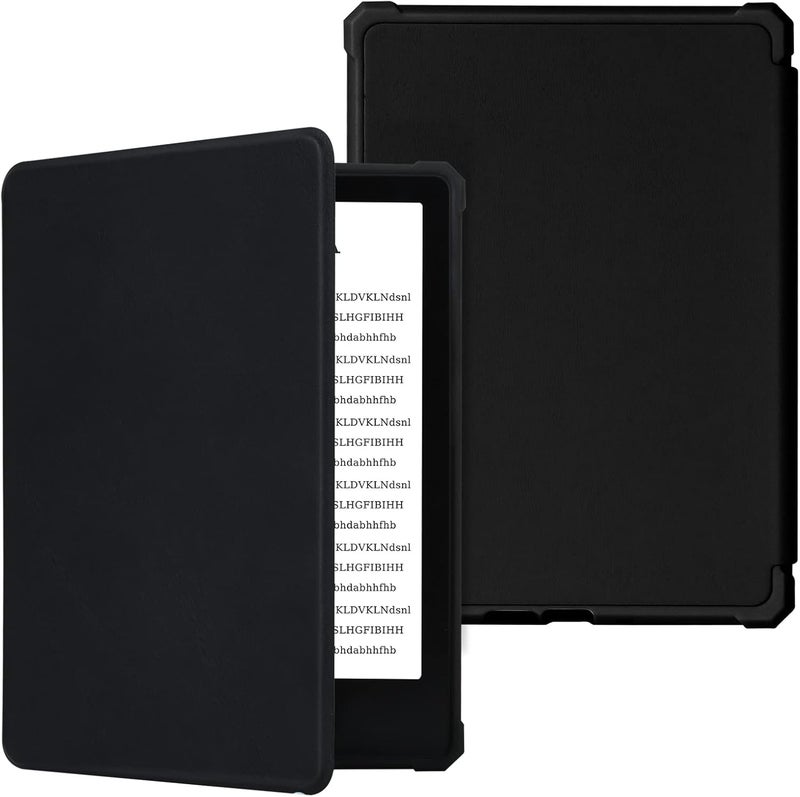 COO Case for 7" All-New Kindle Paperwhite 12th Gen 2024 & Kindle Colorsoft Signature Edition 2024, Slim Lightweight Shell TPU Leather Protective Cover with Auto Sleep/Wake - Black - Image 1
